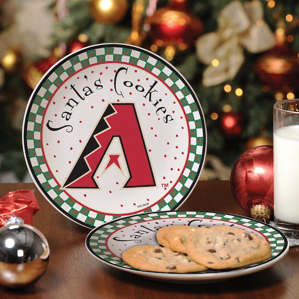 🎄 NIB Arizona Diamondbacks Christmas Ceramic Santa's Cookie Plate MLB Baseball